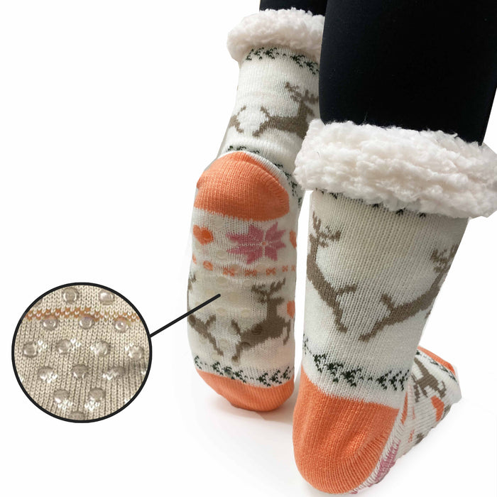 3 Pairs Women Men Thick Knit Socks Sherpa Fleece Thermal Soft Cozy Slipper 9-11
