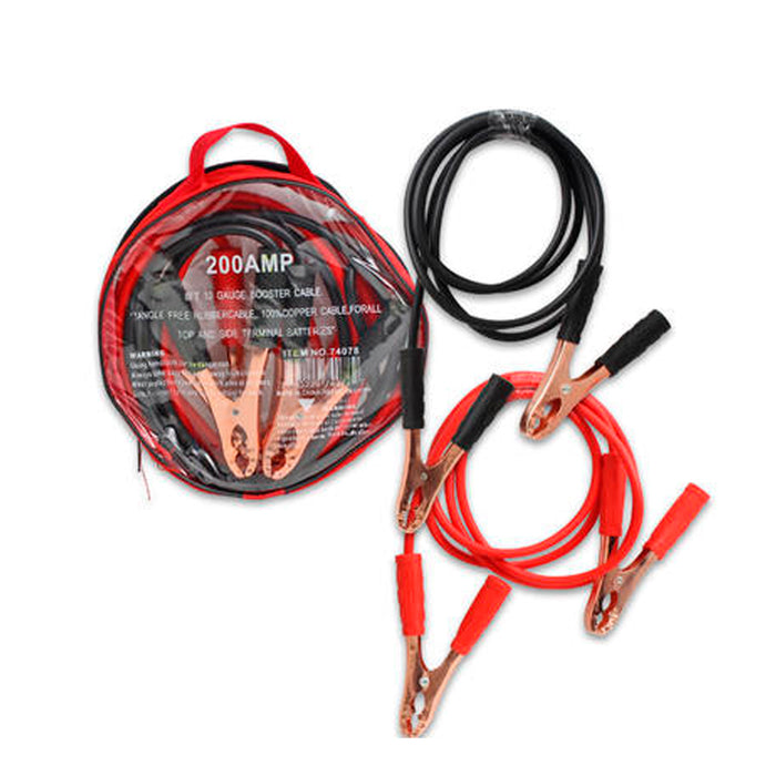 12' 200AMP CAR BATTERY BOOSTER CABLE 10 GAUGE EMERGENCY POWER JUMPER HEAVY  DUTY