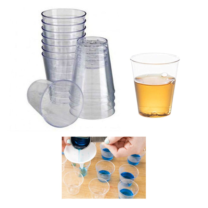 120 x Mini Shot Glasses Clear Hard Plastic 0.68 Oz 20ml Party Cups Catering Bar