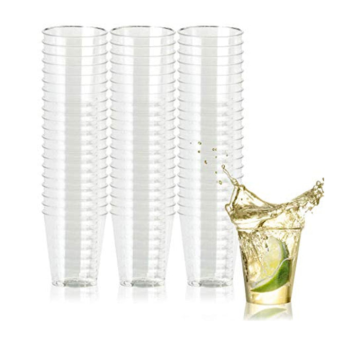 120 x Mini Shot Glasses Clear Hard Plastic 0.68 Oz 20ml Party Cups Catering Bar