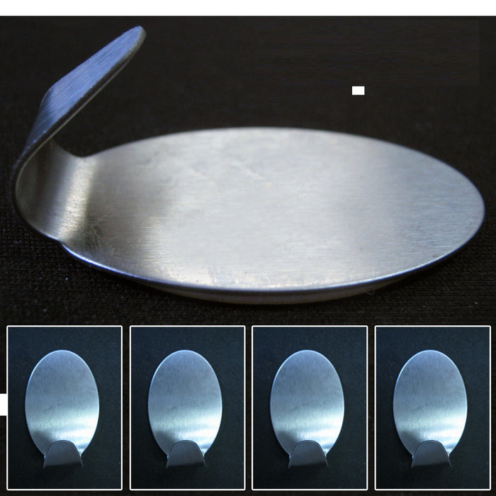 4 Stainless Steel Wall Hooks Peel Stick Adhesive Mount Towel Bathroom Office New