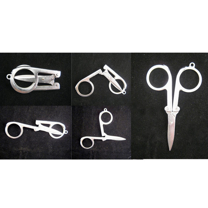 6 Pc Stainless Steel Folding Pocket Travel Small Cutter Crafts Sewing Scissors