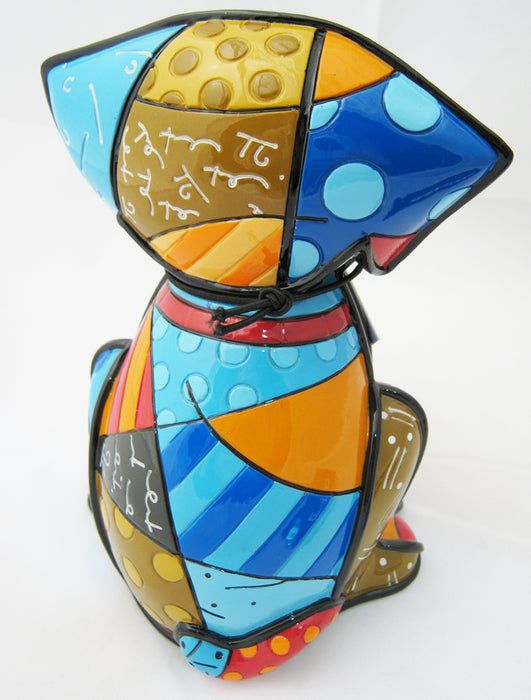 Romero Britto Boxer Dog Ceramic Sculpture Color Gift Decor Home Authentic New !!