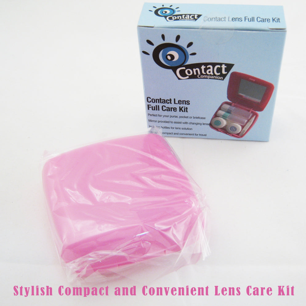 Travel Contact Lens Case Kit Compact Mirror Eye Care Saline Solution B