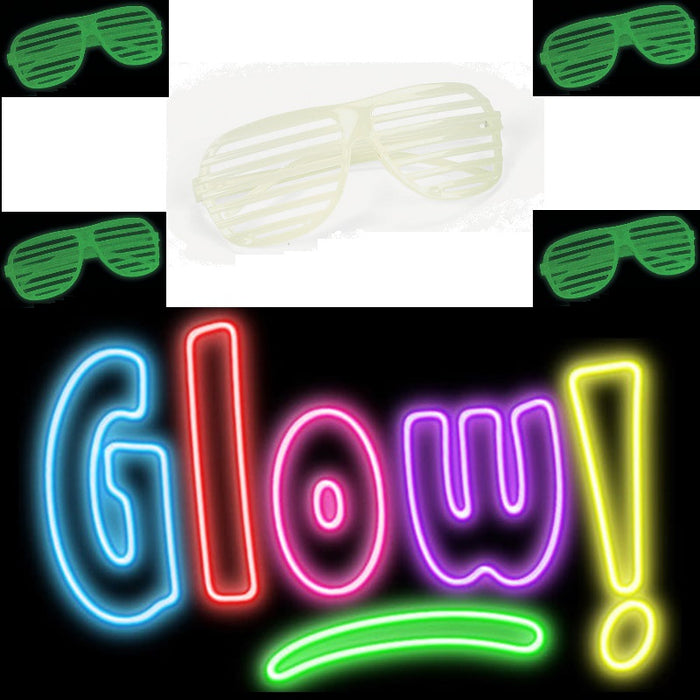 Glow in the dark Party Shades Shutter Sunglasses Retro Club Rave Hip Dance Elect