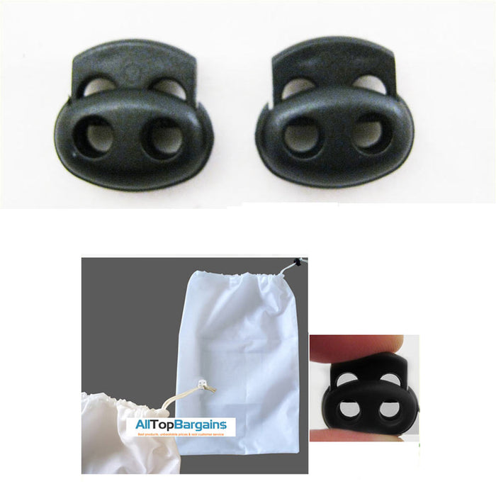 2 Shoe Lace Shoelace Buckle Rope Clamp Cord Lock Stopper Run Sports Black New