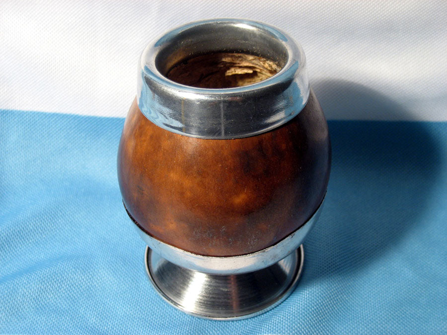 ARGENTINA MATE GOURD YERBA TEA WITH STRAW BOMBILLA HANDMADE ARTISAN DRINK 0048 !