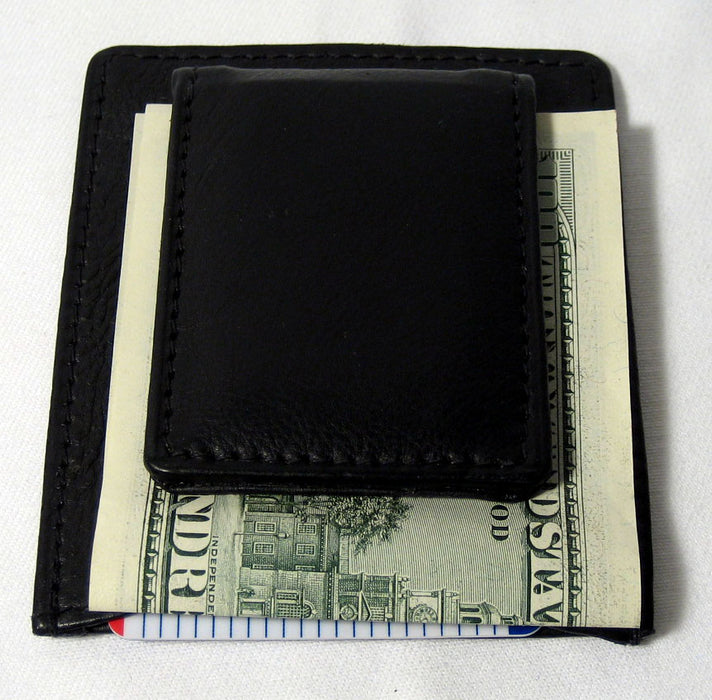 New Mens Genuine Leather Thin Money Clip Slim Wallet Money Credit Card ID Holder