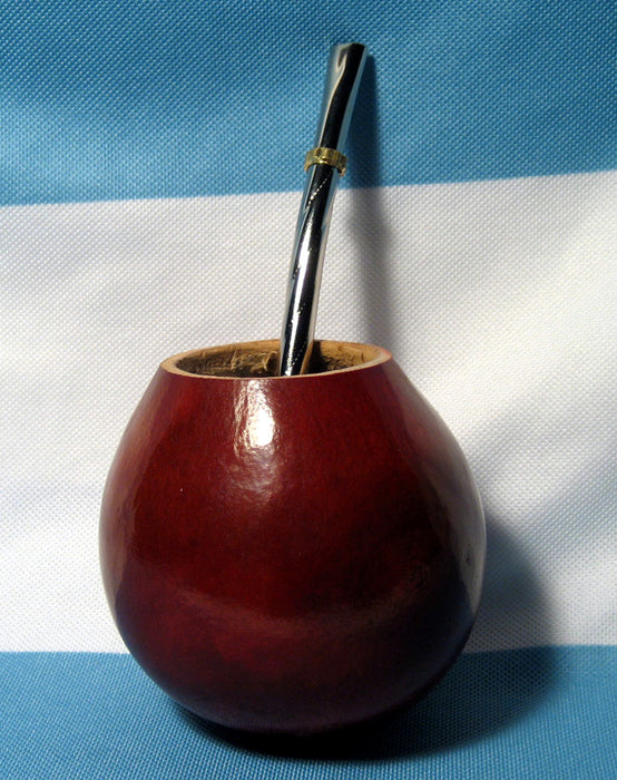 4 Pc Argentina Yerba Mate Tea Gourd 6 Oz Cup Bombilla Combo Leaf Bag Kit 059