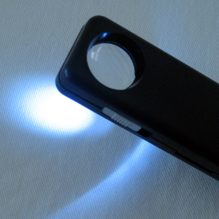 2Pc 10X Pocket Lighted Magnifier Bright LED Light Magnifying Loupe Reading Lens