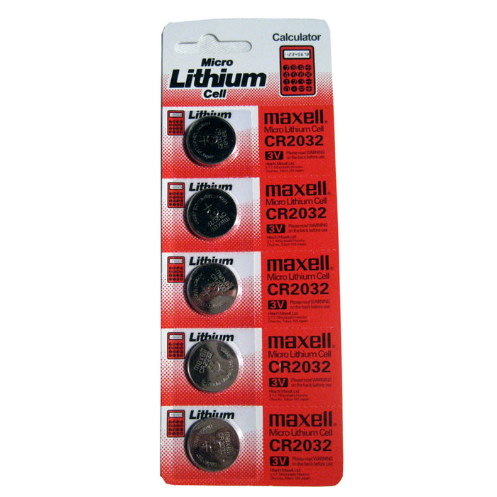Pack Of 5 Maxell CR2032 Lithium 3V Battery Button Cell Button Coin Cr New Save