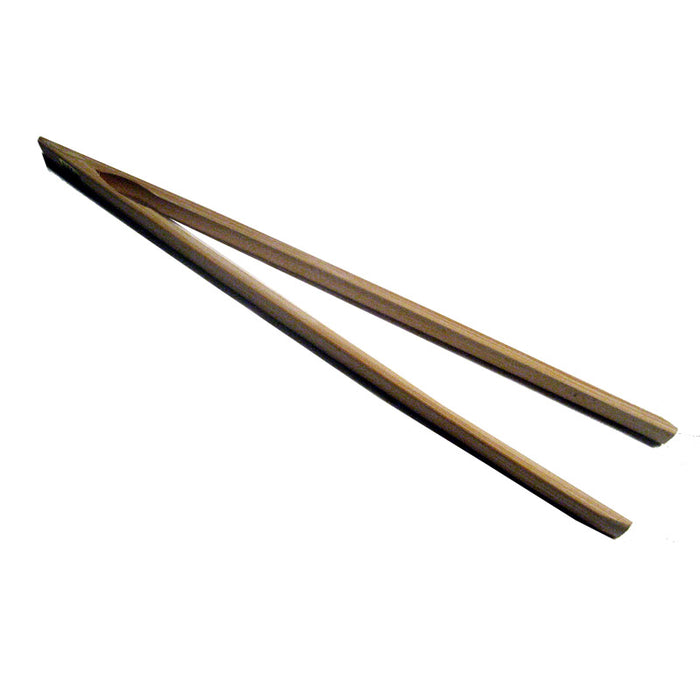 12" Bamboo Wood Toast Tong Wooden Toaster Safe Bacon Bagel Kitchen Chopstick