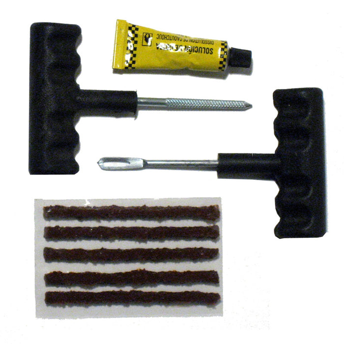 8 PC Tubeless Car Tire Repair Kit Plugs Rasp Needle Patch Fix Tools Cement Set !