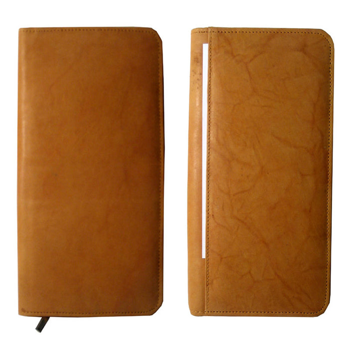 Genuine Leather Business Card Holder Organizer Case Wallet 160 Holds Display Tan