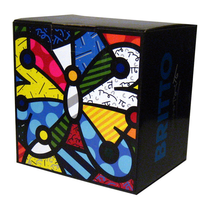 Romero Britto Round Heart or Butterfly Mug Cup Ceramic Authentic Dolomite Travel