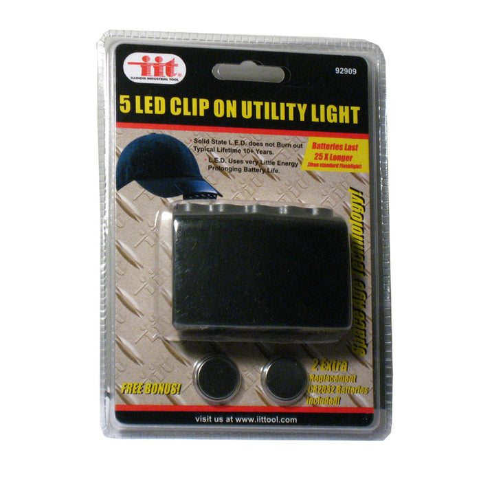 Clip On 5 LED Head Cap Hat Light Head Lamp Torch Fishing Camping Hunting Outdoor