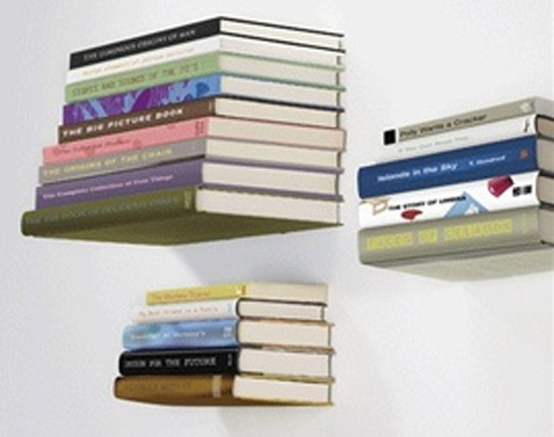 Hidden Book Shelf Hang Conceal Wall Small Silver Invisible Floating Books Umbra