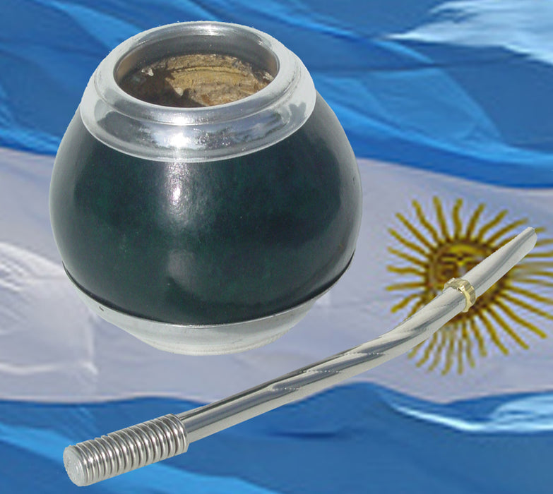 WORLD CHAMPION 1978 1986 2022 ARGENTINA CLASSIC MATE GOURD YERBA TEA CUP STRAW BOMBILLA HERBAL ARGENTINEAN SHIPS FROM USA