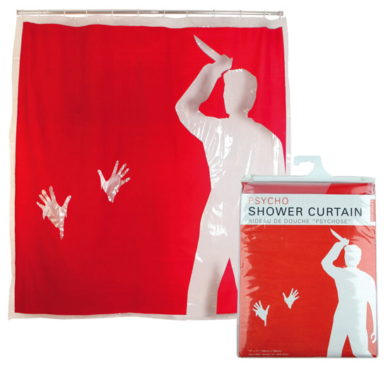 Kikkerland Red Shower Curtains Horror Killer Shower Curtain Hooks Psycho Bloody