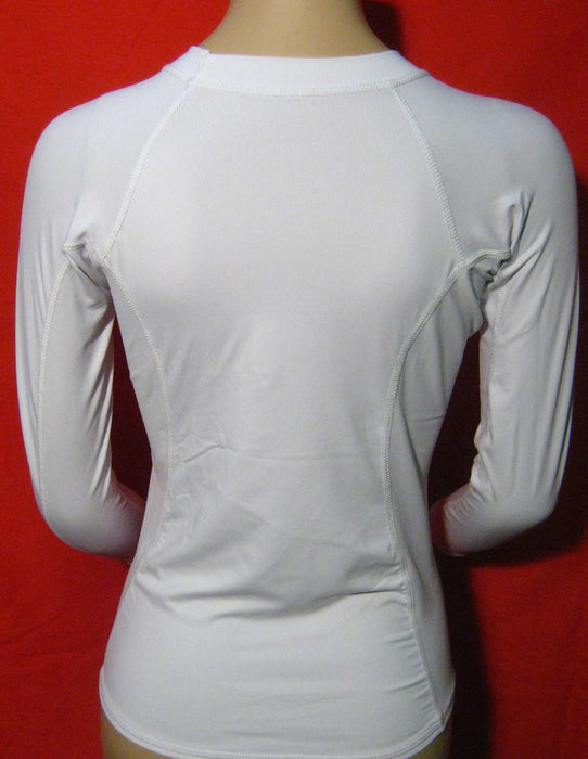 Womens Long Sleeve Rash Guard Swim Shirt SPF 50+ Surfing Swimsuit Swimwear White