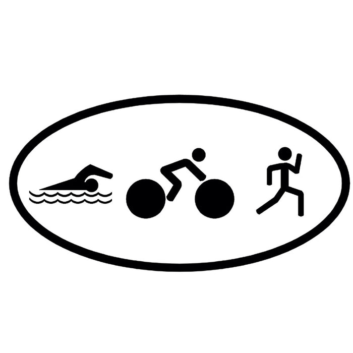 Triathlon Logo Decal Sticker Window Swim Bike Run Cycling Sport 140.6 Race Car