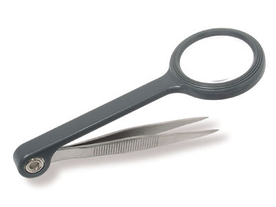 Magnifying Glass Tweezers Steel Tool Splinters Loupe First Aid New Survival Kit